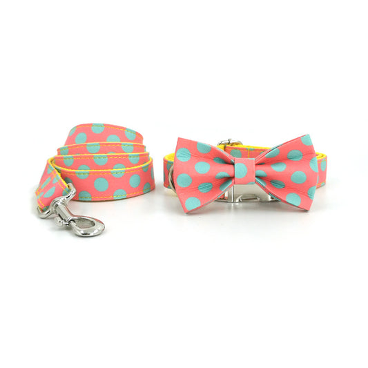 Polka Dot Pet Traction Rope Dog Collar